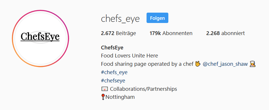 chefs eye instagram